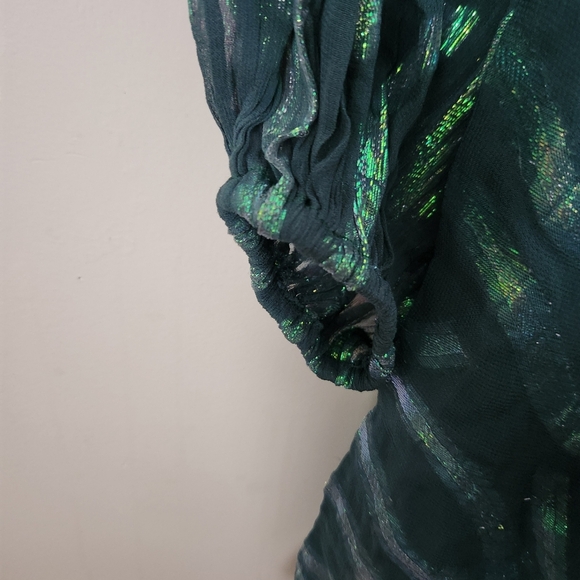 NWT Oliphant | Balloon Waisted Mini Dress in Aurora Teal - Size S - Picture 6 of 12